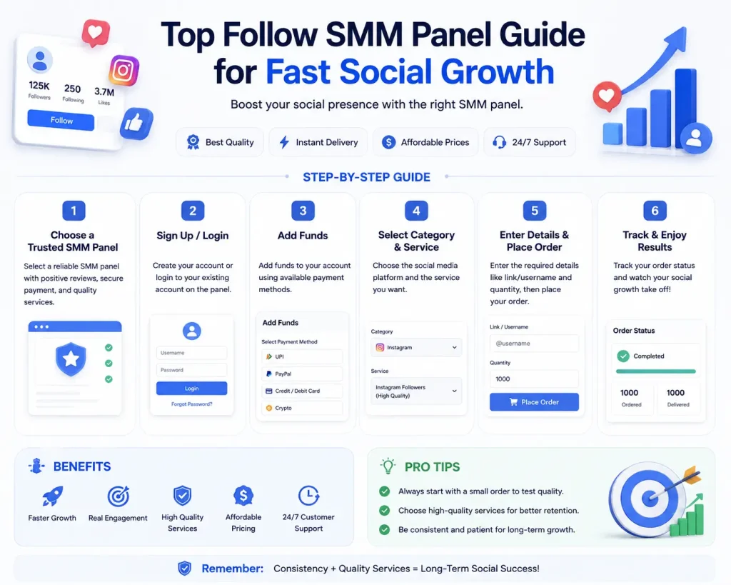Top Follow SMM Panel Guide for Fast Social Growth Top Follow SMM Panel Guide for Fast Social Growth